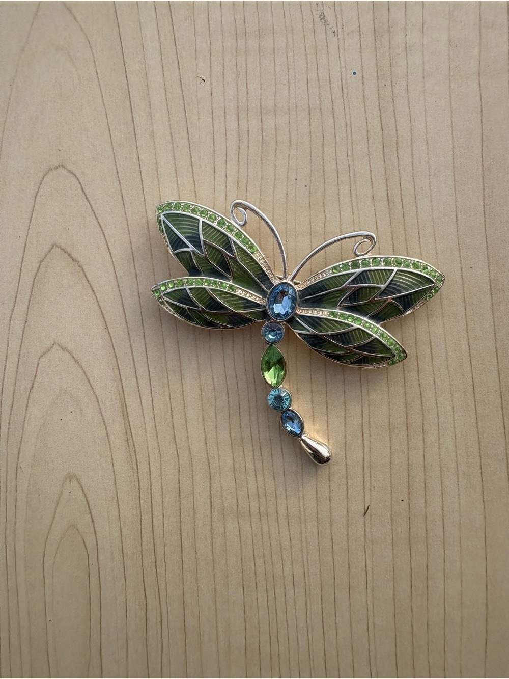 Napier Green and Blue Dragonfly Brooch